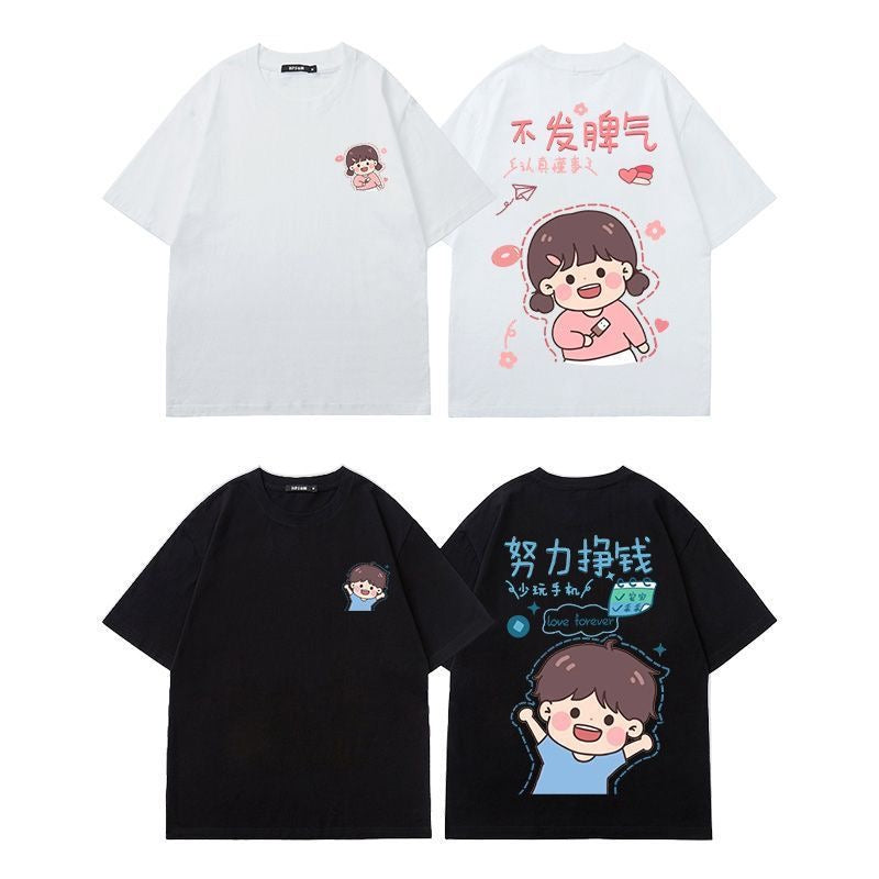 双面印花的短袖T-shirt