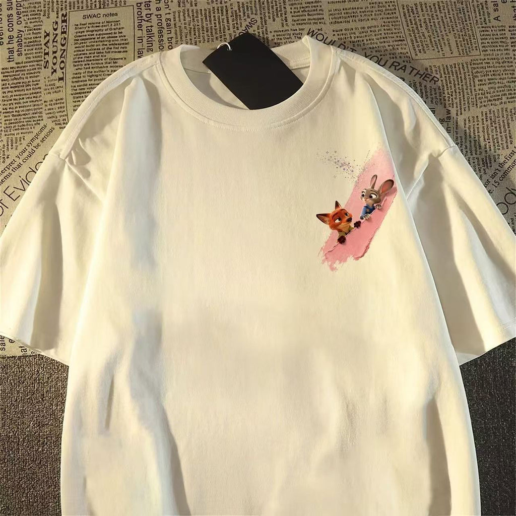 双面印花的短袖T-shirt