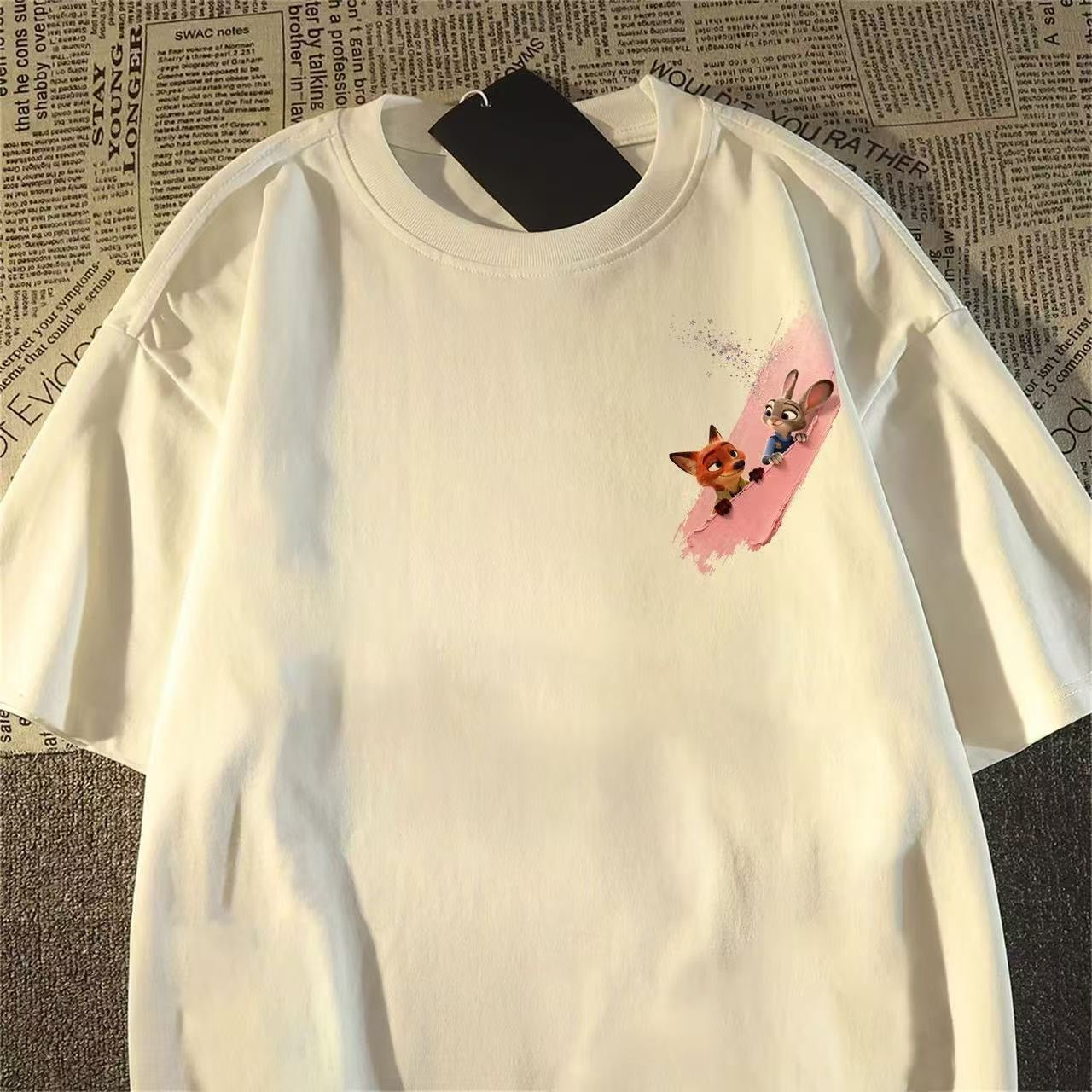双面印花的短袖T-shirt