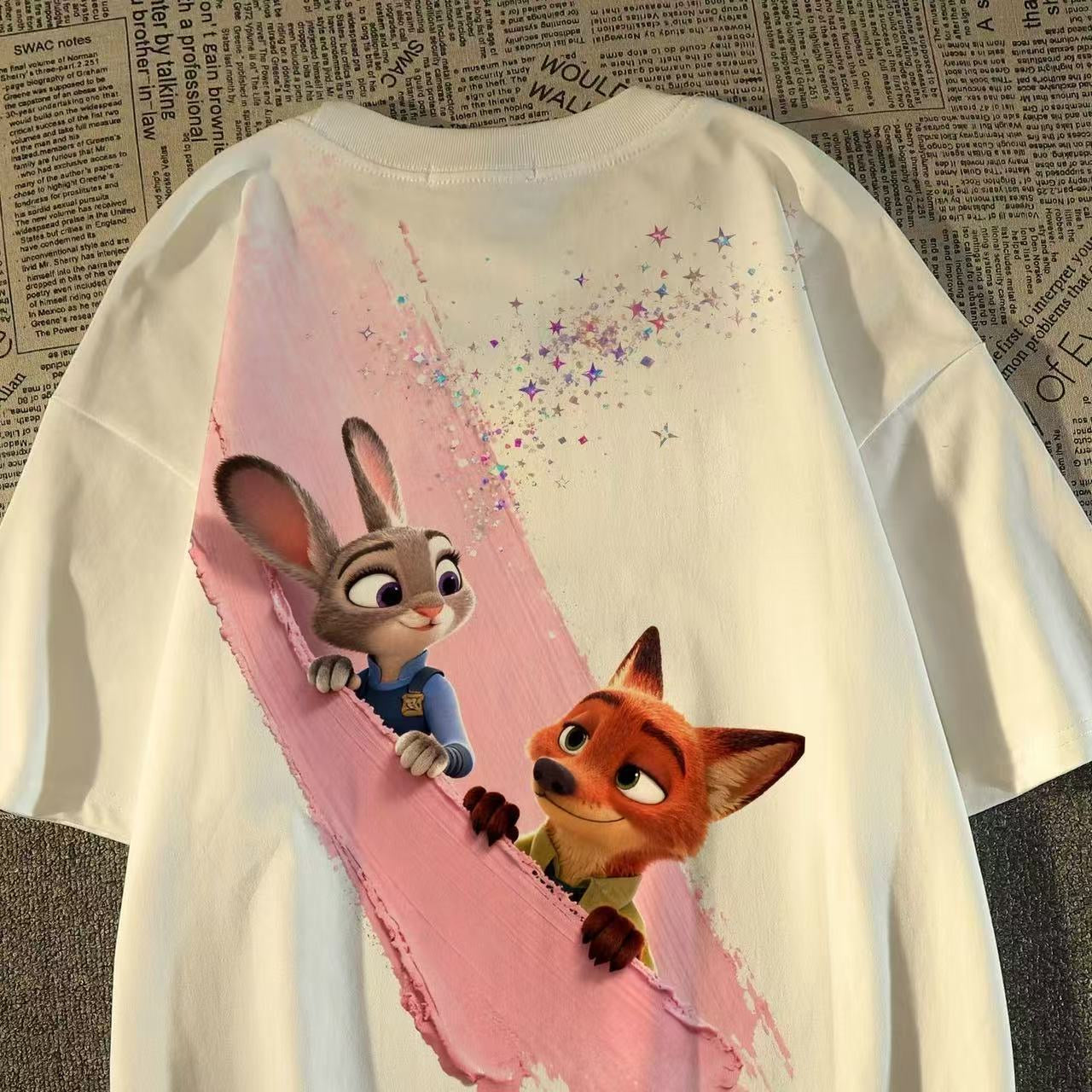 双面印花的短袖T-shirt
